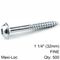 KREG Zinc Pocket Hole Screws 32mm 1.25' #7 Fine Thread Mx Loc 500ct